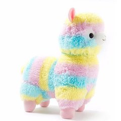 Мягкая плюшевая игрушка разноцветная радужная лама 30 см 7423 фото