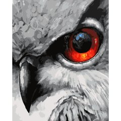 Картина за номерами Strateg ПРЕМІУМ Око сови з лаком розміром 40х50 см (SY6658) SY6658-00002 фото
