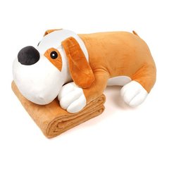 Игрушка-подушка собака с пледом 3 в 1 Бежевый 11124 фото