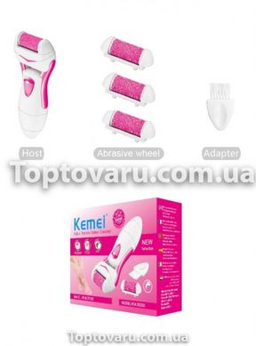 Электрическая роликовая пилка Kemei KM-2502X 3в1 розовая 5873 фото