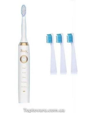 Электрическая зубная щетка Shuke с 4-мя насадками Белая 4560 фото