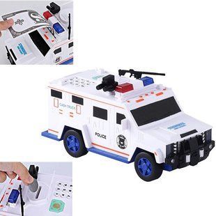 Машинка копилка с кодовым замком и отпечатком Hummer G62 Белая 6679 фото