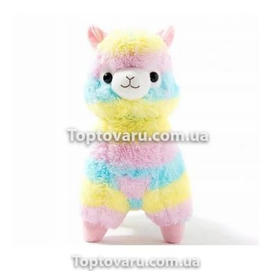 Мягкая плюшевая игрушка разноцветная радужная лама 30 см 7423 фото