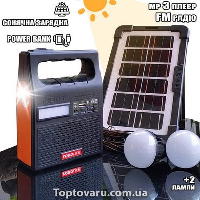 Ліхтар на сонячній батареї LM-3601 MP3/Bluetooth/FM Radio/2 лампи 9512 фото