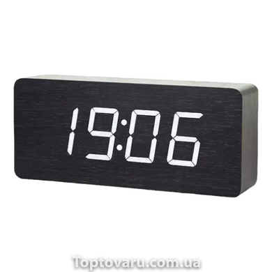 Електронний цифровий годинник VST 865 Чорний з білим підсвічуванням 13012 фото