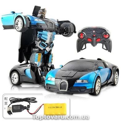 Машинка Трансформер Bugatti Robot 1:12 синяя 1282 фото