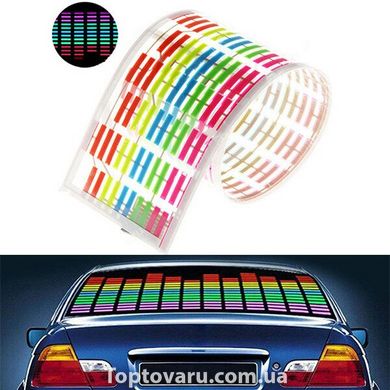 Эквалайзер на стекло авто, светомузыка, 45х11 см Разноцветный 2287 фото