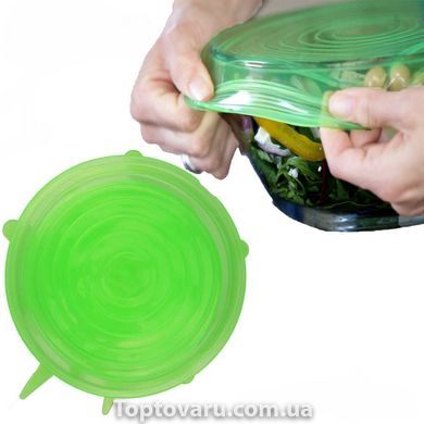 Силіконові універсальні кришки Super stretch silicone lids зелені 786 фото