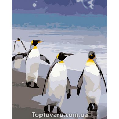 Картина за номерами Strateg ПРЕМІУМ Пінгвіни розміром 40х50 см (GS696) GS696-00002 фото