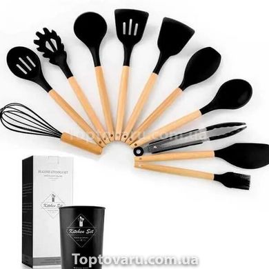 Набір кухонного приладдя 12 предметів Kitchen Set Чорний 10708 фото