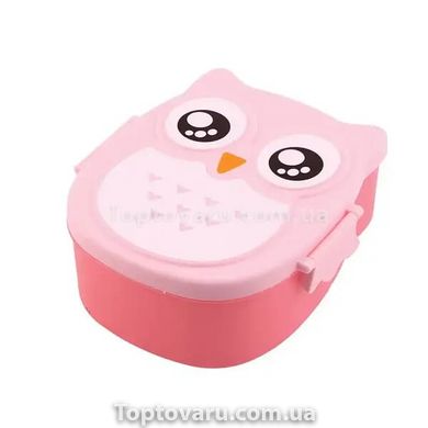 Пищевой контейнер для ланча с ложечкой "Сова" Розовый 8877 фото