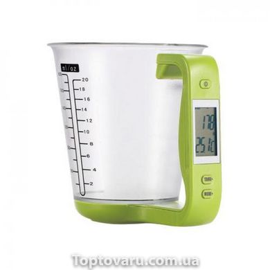 Електронний мірний стакан з вагами для кухні Cup with Measuring Зелений 4771 фото