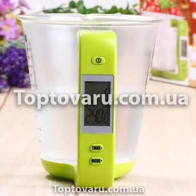 Электронный мерный стакан с весами для кухни Cup with Measuring Зеленый 4771 фото