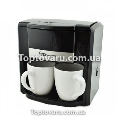Кофеварка капельная Domotec MS-0708 на 2 чашки 500Вт Черная 6337 фото