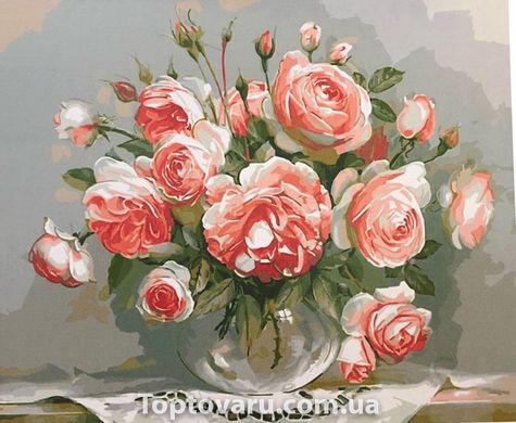 Картина за номерами PH9291 "Квіти чайної троянди" 40 * 50см в коробці 2644 фото