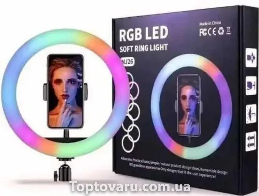 Светодиодное селфи-кольцо RGB LED MJ300 SOFT RING LIGHT 4857 фото