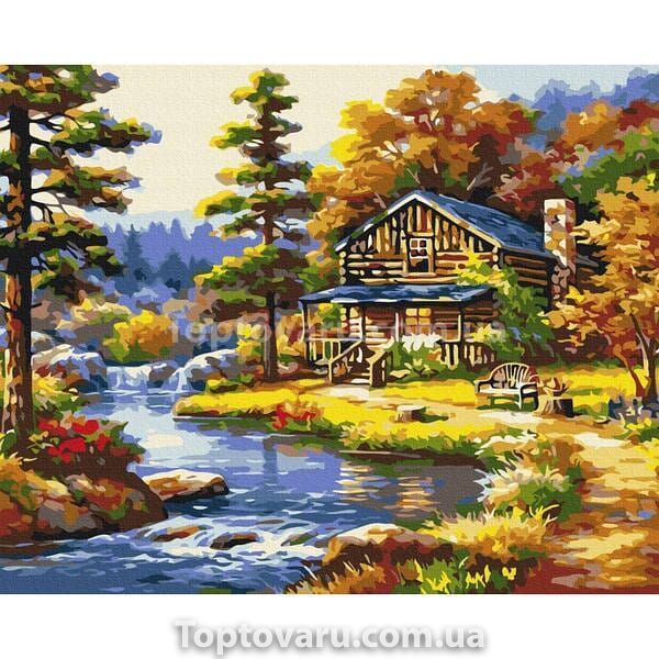 Картина за номерами Будинок біля озера BS51963 13664 фото
