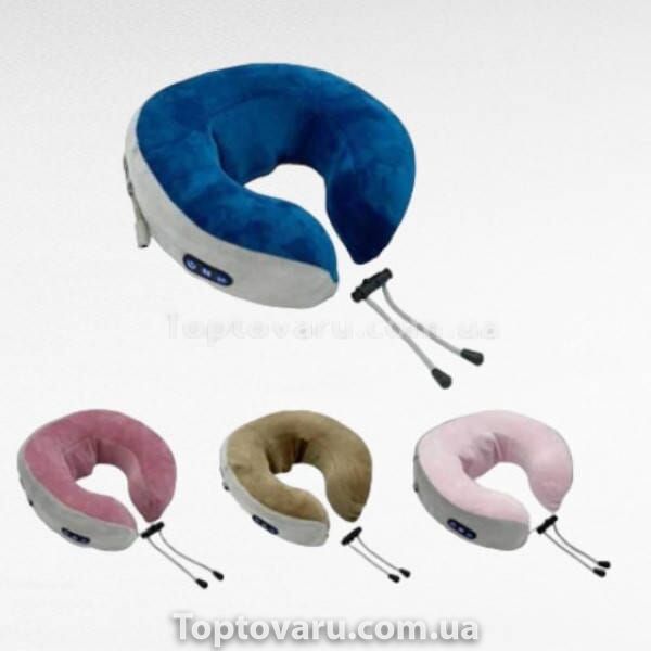 Масажна подушка для шиї U-Shaped Massage Pillow SHAKE WM-003 Синя 19712 фото