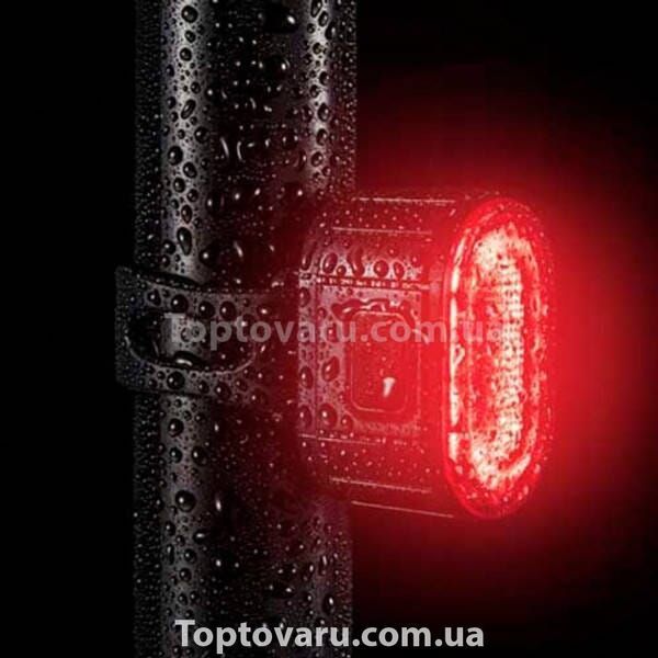 Велокомплект аккумуляторный фонарь + STOP ZH-078-2LED Черный 23589 фото