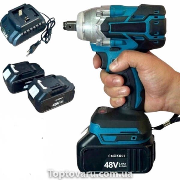 Гайковерт акумуляторний ударний Domotec MS Tools 2 акб Синій 38488 фото