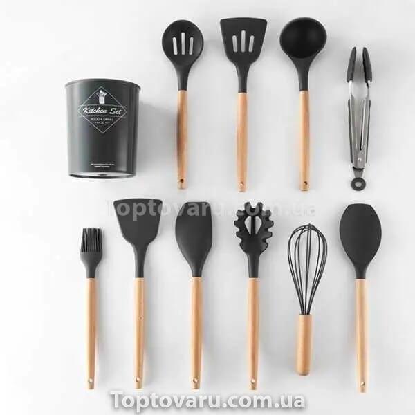 Набор кухонных принадлежностей 12 предметов Kitchen Set Черный 10708 фото