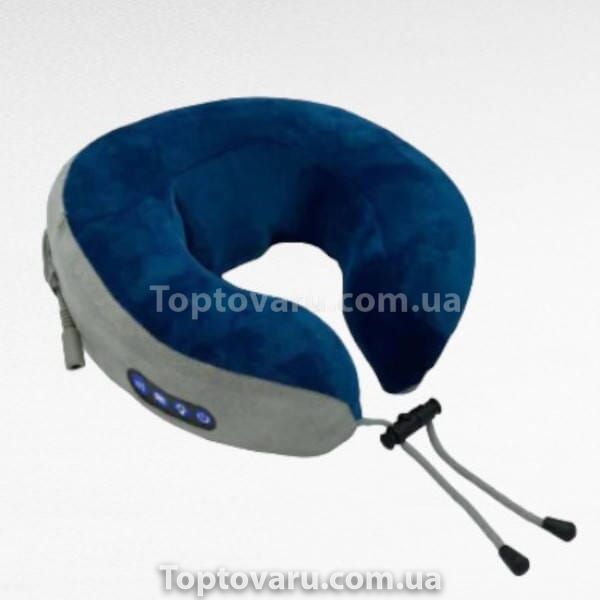 Масажна подушка для шиї U-Shaped Massage Pillow SHAKE WM-003 Синя 19712 фото