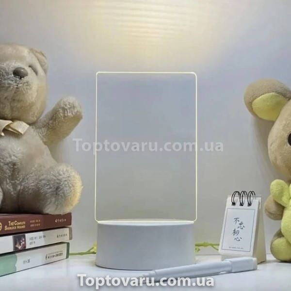 Дошка планер світлодіодна з маркером від USB 12,5*17,5 см із пультом Біла 24168 фото