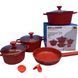 Набір посуду 9 предметів Bellmax Cookware Set BM-152 Червоний 19957 фото 1