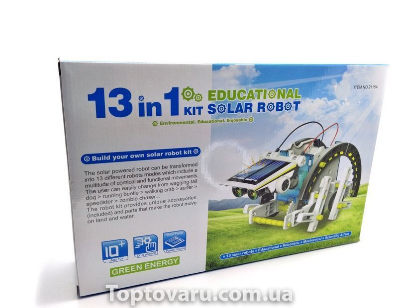 Конструктор Solar Robot з сонячною панеллю і моторчиком 13В1 1102 фото