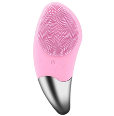 Электрическая силиконовая щетка-массажер для чистки лица Sonic Facial Brush Розовая