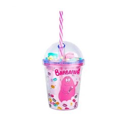 Мультяшний кухоль, склянки з подвійними стінками, соломинкою та райдужною кулькою рожева 10304 фото