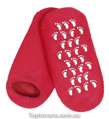 Увлажняющие гелевые носочки для педикюра SPA Gel Socks № G09-12 красные от 20 до 28см 10536 фото
