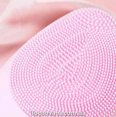 Электрическая силиконовая щетка-массажер для чистки лица Sonic Facial Brush Розовая 4419 фото