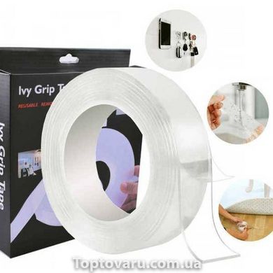 Двостороння багаторазова клейка стрічка Ivy Grip Tape 5 м Прозора 10594 фото