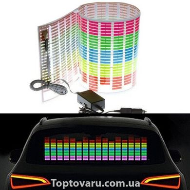 Эквалайзер на стекло авто, светомузыка, 70х16 см Разноцветный 2288 фото