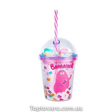 Мультяшний кухоль, склянки з подвійними стінками, соломинкою та райдужною кулькою рожева 10304 фото