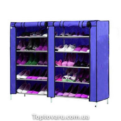 Тканинний подвійний шафа для взуття Shoe Cabinet 5 Layer 6510 Синій 4662 фото