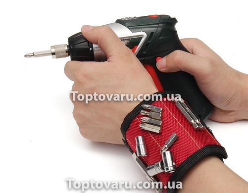 Магнитный Браслет для инструментов Magnetic Wristband Красный 1230 фото