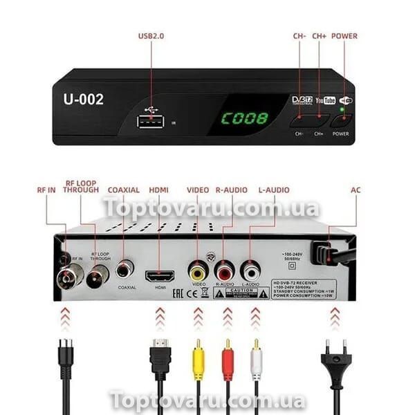 Приставка тюнер Т2 DVB U-002 Full HD 7668 фото