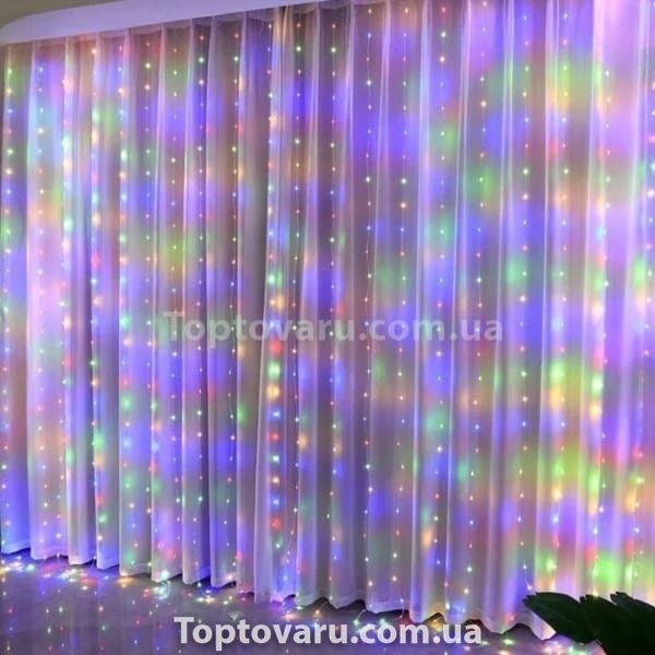 Гирлянда штора роса 300 Led 3*3м от USB Мультиколор 22053 фото