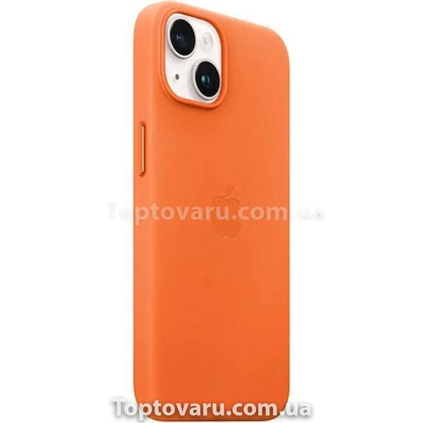 Чохол для смартфона Leather AAA Full Magsafe IC для iPhone 14 Orange 18824 фото