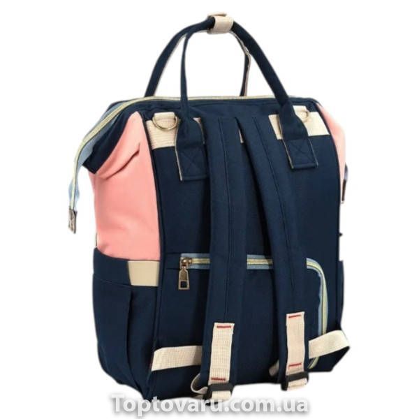 Сумка-рюкзак для мам Mom Bag Рожева з синім 34659 фото
