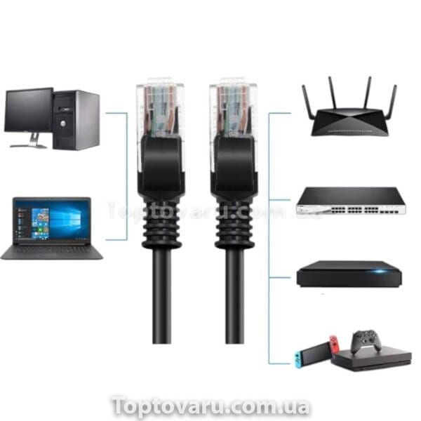 Интернет-кабель Патч-корд медный 30м UTP, cat.5e, RJ45 Черный 33091 фото