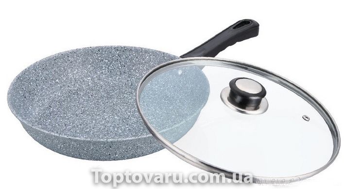 Сковорода глибока з антипригарним гранітним покриттям з кришкою 24*7см BN-518 5225 фото