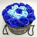 Подарочный набор мыла из роз в шляпной коробке Синий 4200 фото 3