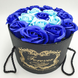 Подарочный набор мыла из роз в шляпной коробке Синий 4200 фото 1