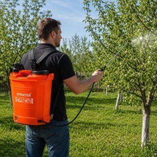 Обприскувач акумуляторний ручний 12В 16л Sprayer Помаранчевий 37361 фото