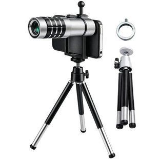 Монокуляр 2в1 телеоб'єктив для смартфона Mobile Telephoto Lens Чорний із сірим 31233 фото