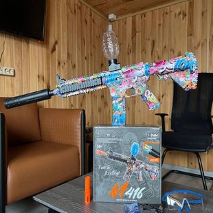 Автомат із орбізами, зарядка USB Water gun M416 AND G-518 Графіті кольоровий 21365 фото