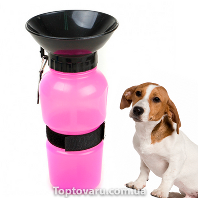 Бутылка питьевой воды для животных Розовая 8837 фото